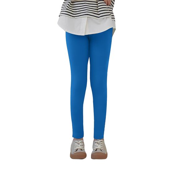 Uizuooy Kinder Leggings Mädchen Baumwolle Sport Leggings Mädchen Komfortable Mädchen Tanzhose Elastisch Fitness Hose Basic für Kinder 1er-Pack 2708-BU-140