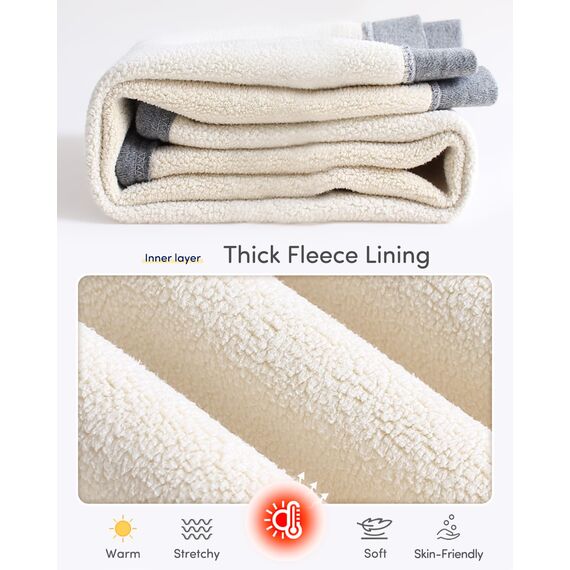 Domee Mädchen Thermo Leggings Gefütterte Hosen Winter Warme Baumwolle Weiß 122-128 (Herstellergröße 130)