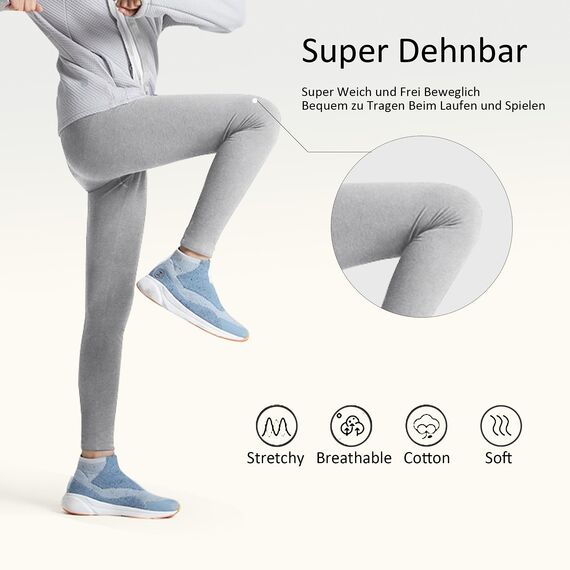 Uizuooy Kinder Leggings Mädchen Baumwolle Sport Tanzhose Elastisch Fitness Hose Basic 1er-Pack 2708-GE-134