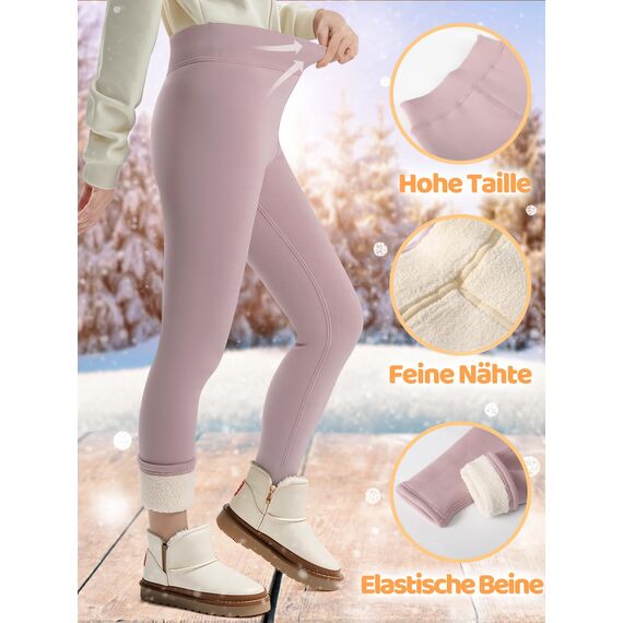 Comfyouth Thermoleggings Mädchen Winter Dicke Gefütterte Thermo Leggings Kinder Baumwolle Warme Winterhose für Mädchen 110-160