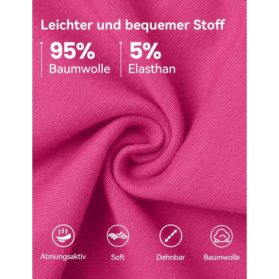 KEREDA 3er-Pack Leggings Mädchen Sporthose Kinder Baumwolle Sport Hose Teenager Turnhose Lang Rosarot/Rosa/Dunkelviolett 140-146