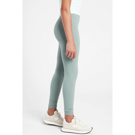 Haloumoning Leggings Mädchen Yogahose Einfarbig Jogginghose Laufhose Sporthose Trainninghose Basic Elastisch Blickdichte Hose für Kinder Grün 9-10Jahre