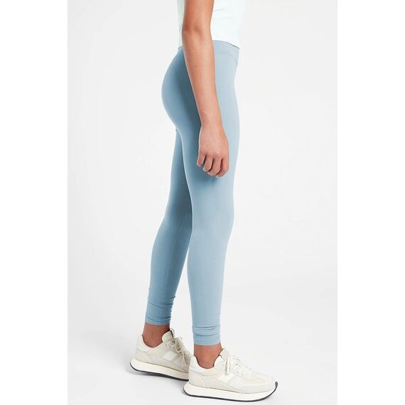 Haloumoning Leggings Mädchen Yogahose Einfarbig Jogginghose Laufhose Sporthose Trainninghose Basic Elastisch Blickdichte Hose für Kinder Hellblau 5-6Jahre