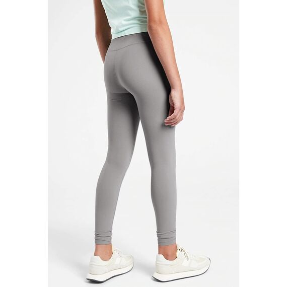 Haloumoning Leggings Mädchen Yogahose Einfarbig Jogginghose Laufhose Sporthose Trainninghose Basic Elastisch Blickdichte Hose für Kinder Grau 11-12Jahre