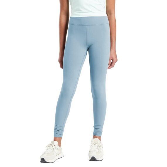 Haloumoning Leggings Mädchen Yogahose Einfarbig Jogginghose Laufhose Sporthose Trainninghose Basic Elastisch Blickdichte Hose für Kinder Hellblau 5-6Jahre