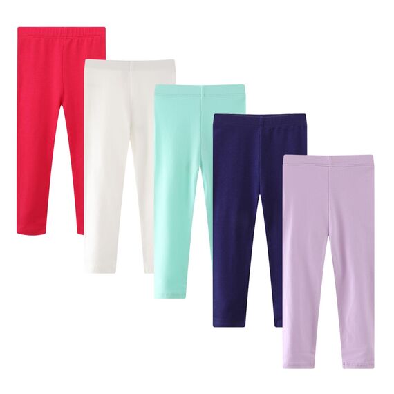 EmaoFun Mädchen Leggings Multipack,Kinder Hose Kleinkind aus Baumwolle,3er-Pack Set(pure7T,red)