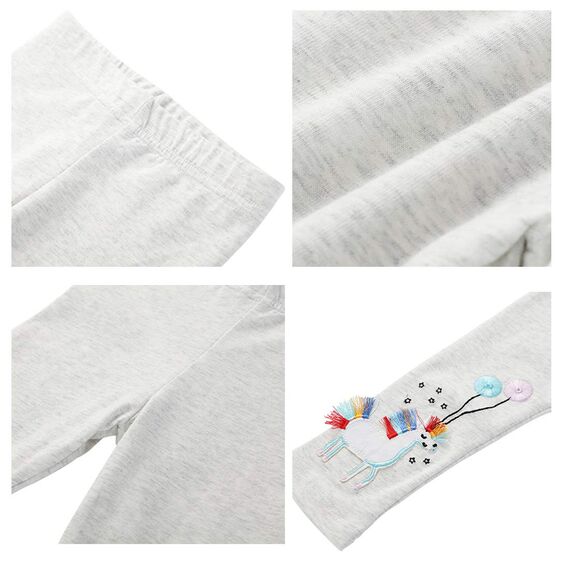 EmaoFun Mädchen Leggings Multipack,Kinder Hose Kleinkind aus Baumwolle,3er-Pack Set(Color2 7T)