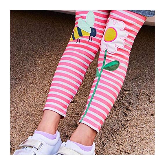 EmaoFun Mädchen Leggings Multipack,Kinder Hose Kleinkind aus Baumwolle,3er-Pack Set(Flora 5T)