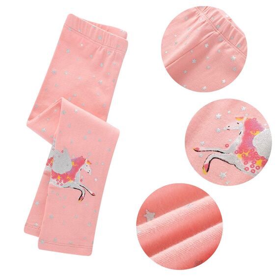 EmaoFun Mädchen Leggings Multipack,Kinder Hose Kleinkind aus Baumwolle,3er-Pack Set(Color2 7T)