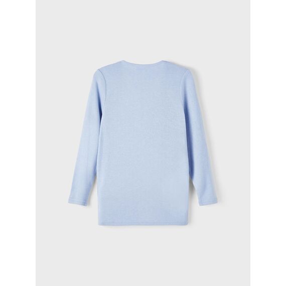 NAME IT Mädchen Nkfvicti Knit Card Noos Pullover, Serenity, 158 EU