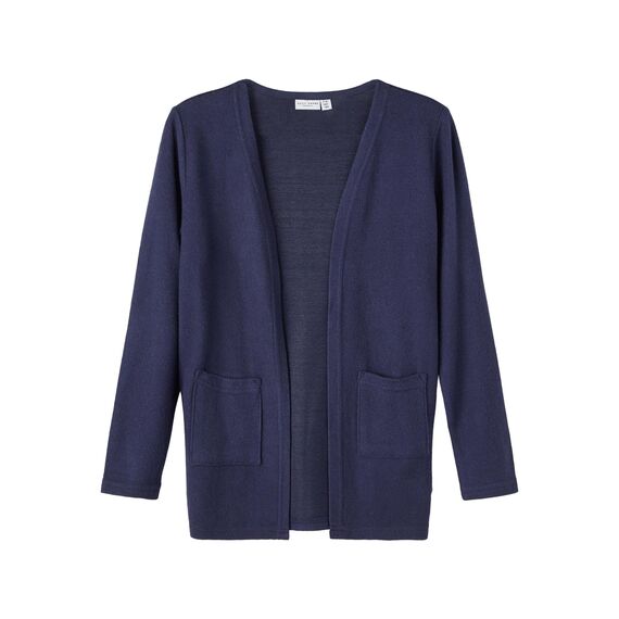NAME IT Mädchen NKFVICTI LS Knit Card L NOOS Pullover, Dark Sapphire, 134/140