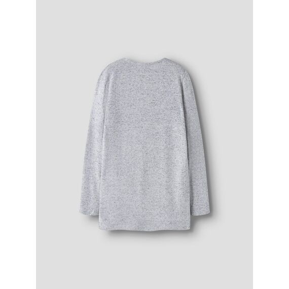 NAME IT Mädchen Nkfvicti Knit Card Noos Pullover, Grey Melange, 158/164