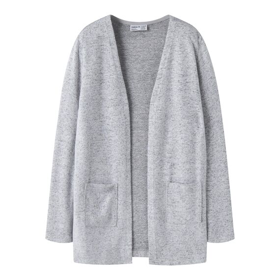 NAME IT Mädchen Nkfvicti Knit Card Noos Pullover, Grey Melange, 158/164
