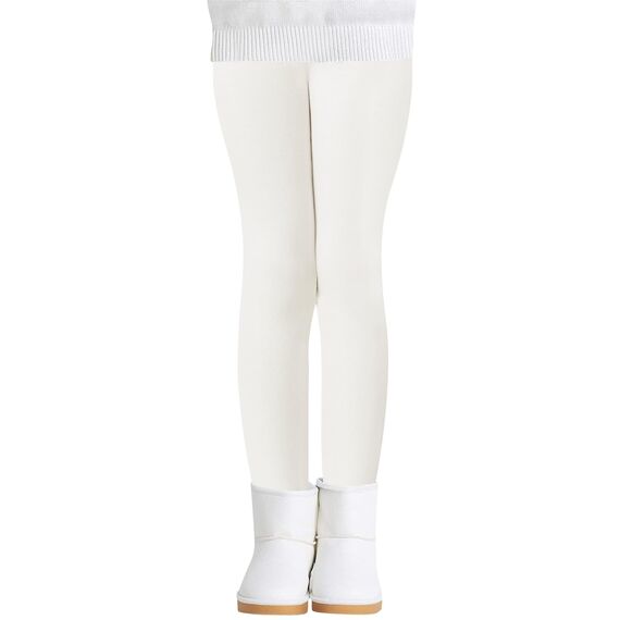 Adorel Mädchen Thermo Leggings Baumwolle Gefütterte Winter Warme Dicke Hosen Weiß 140-146 EU (Herstellergröße 150)
