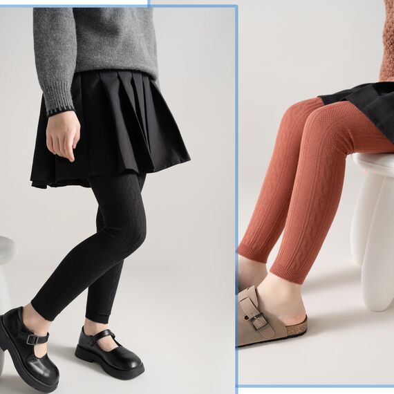 Silkglory Strickstrumpfhosen Strumpfhosen für mädchen Hochtaillierte Leggings im 2er-Pack – Nahtloses Design, hervorragende Elastizität, Zeitlose Unifarben,2-3 Jahre