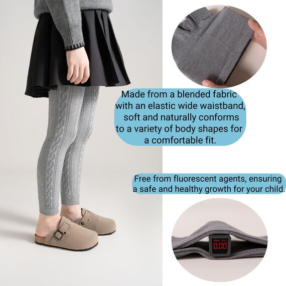 Silkglory Strickstrumpfhosen Strumpfhosen für mädchen Hochtaillierte Leggings im 2er-Pack – Nahtloses Design, hervorragende Elastizität, Zeitlose Unifarben,2-3 Jahre