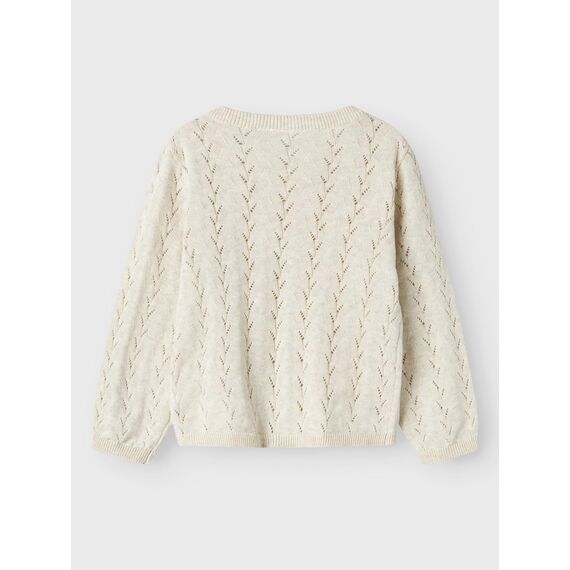 Name IT Mädchen Nmfbanni Ls Knit Card Noos Strickjacke, Peyote Melange, 80 EU