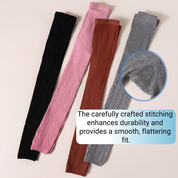 Silkglory Strickstrumpfhosen Strumpfhosen für mädchen Hochtaillierte Leggings im 2er-Pack – Nahtloses Design, hervorragende Elastizität, Zeitlose Unifarben,6-7 Jahre