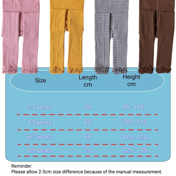 Silkglory Strumpfhosen Mädchen Nahtlose Kinder Leggings aus hautfreundlicher Baumwolle mit hervorragender Elastizität und zartem Spitzenbesatz – Strick Klassische Tights,2 Stück,2-3 Jahre