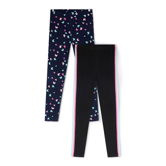 LiKing Kinder Mädchen Leggings Hosen Blumenmuster Stretch aus Baumwolle 4539-C-146/152-2
