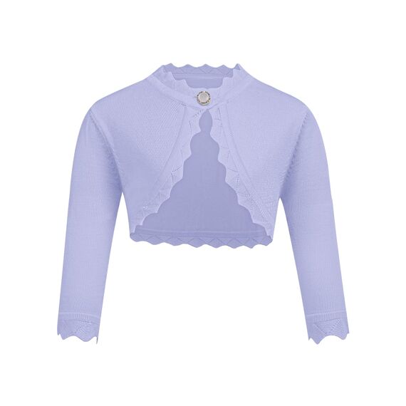 trudge Mädchen Bolero Jacke Langarm Strickjacke Kinder Shrug Top Elegante Festlich Schulterjacke Frühling Kurz Cardigan mit Knöpfe Lila 122/6-7Jahre