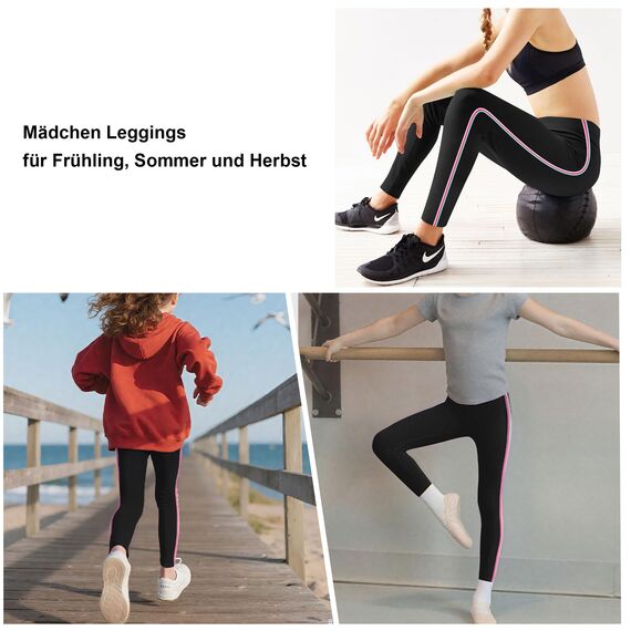 LiKing Kinder Mädchen Leggings Hosen Blumenmuster Stretch aus Baumwolle 4539-C-110/116-2