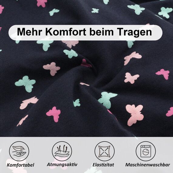 LiKing Kinder Mädchen Leggings Hosen Blumenmuster Stretch aus Baumwolle 4539-C-146/152-2