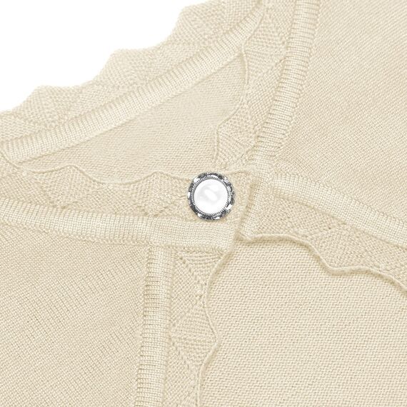 trudge Bolero Mädchen Festlich Bolerojacke Shrug Elegante Langarm Schulterjacke trickjacke Kurz Cardigan mit Knöpfe Aprikose 146/9-10 Jahre