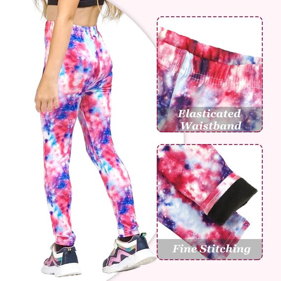 Mädchen Thermo Leggings Winter - Gefütterte Warme Dicke Baumwolle Hosen (A)