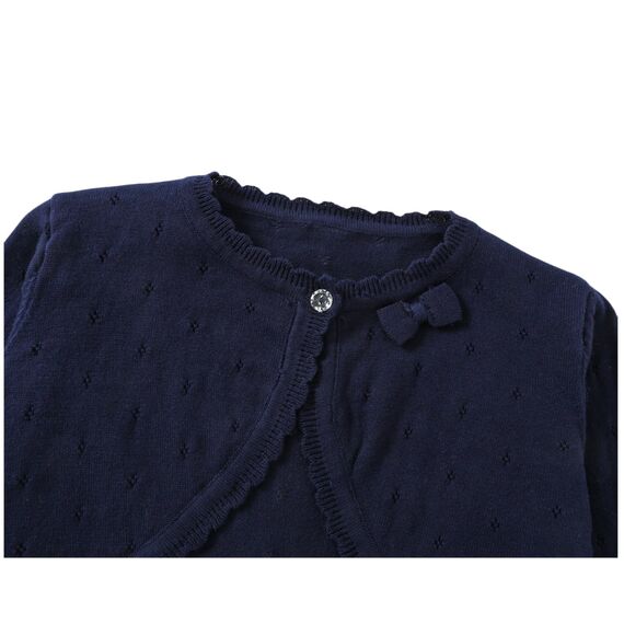 Yealoo Bolero Mädchen Lange Ärmel Strickjacke Kinder Bolerojacke Schulterjacke Kommunionkleid Baumwolle mit Schleife
