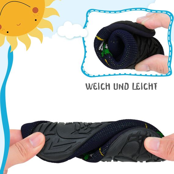 Kyopp Hausschuhe Kinder Junge Mädchen Pantoffeln Rutschfest Barfussschuhe Kindergarten Slippers für Atmungsaktive Weich Lauflernschuhe Kleinkinder Schuhe(Grausame Dinosaurier-2234 26/27EU)