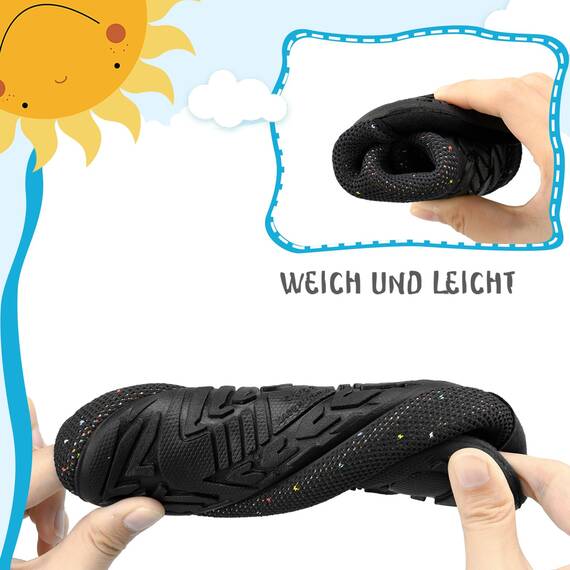 Kyopp Hausschuhe Kinder Junge Mädchen Pantoffeln Rutschfest Barfussschuhe Kindergarten Slippers für Atmungsaktive Weich Lauflernschuhe Kleinkinder Schuhe(Schwarzer-Kosmisch 30/31EU)