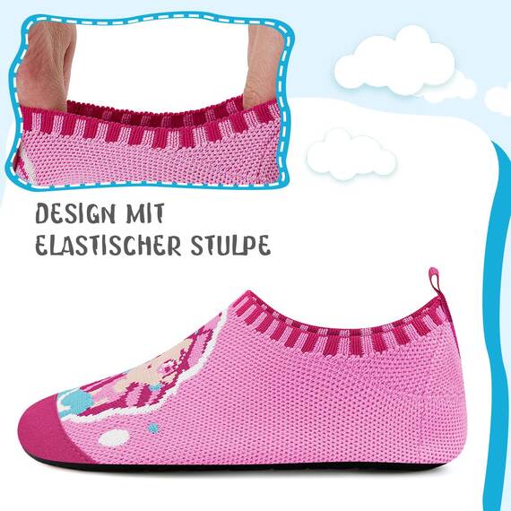 Kyopp Hausschuhe Kinder Junge Mädchen Pantoffeln Rutschfest Barfussschuhe Kindergarten Slippers für Atmungsaktive Weich Lauflernschuhe Kleinkinder Schuhe(Meerjungfrau-Rosa 30/31EU)