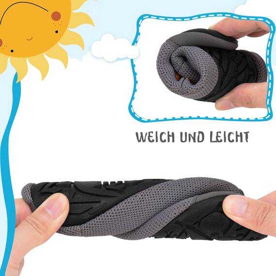 Kyopp Hausschuhe Kinder Junge Mädchen Pantoffeln Rutschfest Barfussschuhe Kindergarten Slippers für Atmungsaktive Weich Lauflernschuhe Kleinkinder Schuhe(Katze 32/33EU)