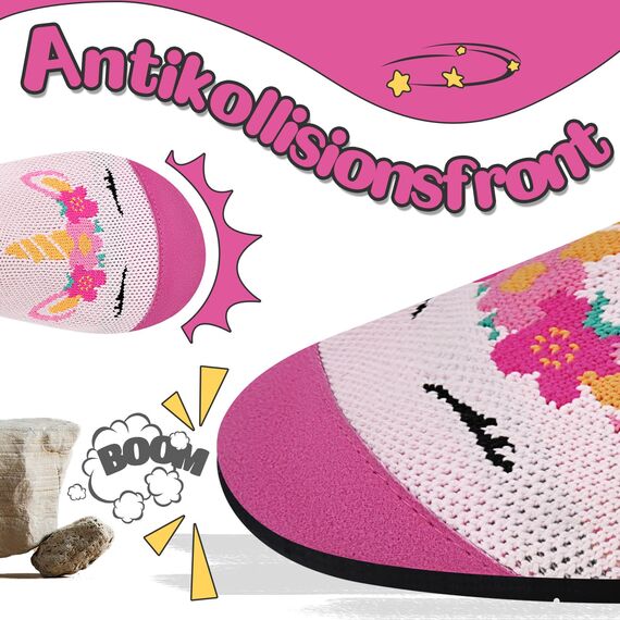 Kyopp Hausschuhe Kinder Junge Mädchen Pantoffeln Rutschfest Barfussschuhe Kindergarten Slippers für Atmungsaktive Weich Lauflernschuhe Kleinkinder Schuhe(Einhorn Rosa 36/37EU)