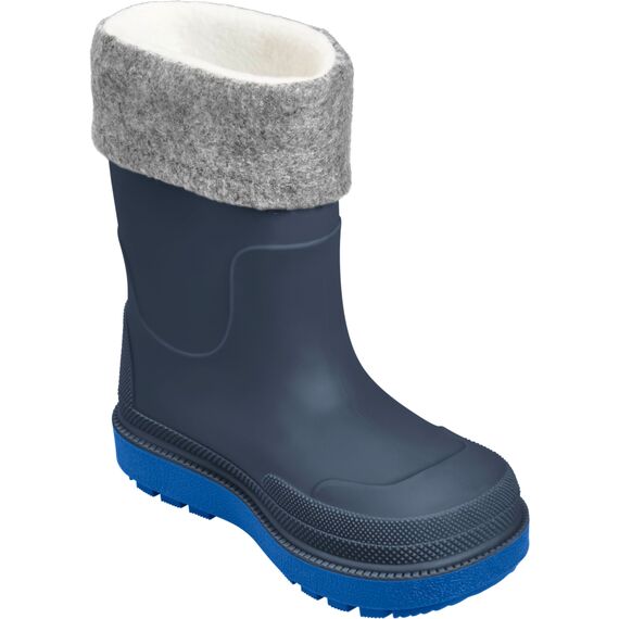 Playshoes Regenstiefel mit Futter (Herausnehmbar) Unisex Kinder Gummistiefel, Marine Socke, 28 EU