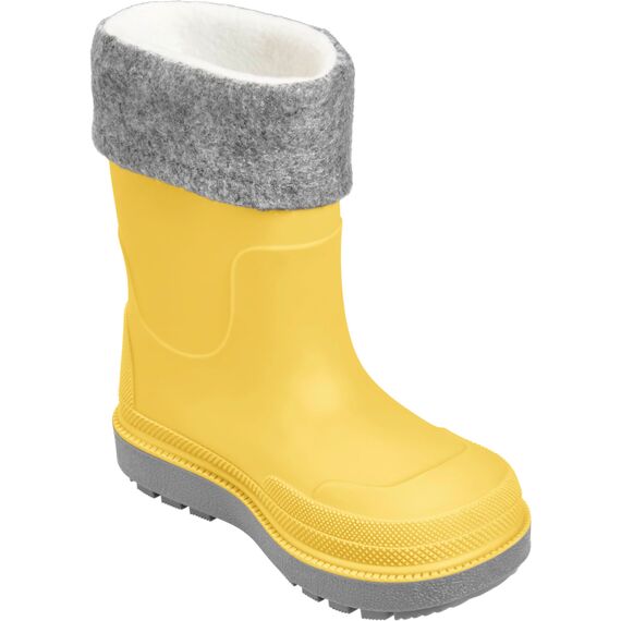 Playshoes Regenstiefel mit Futter (Herausnehmbar) Unisex Kinder Gummistiefel, Gelb Socke, 26 EU