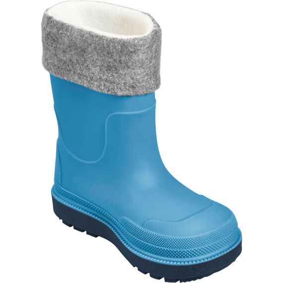 Playshoes Regenstiefel mit Futter (Herausnehmbar) Unisex Kinder Gummistiefel, Blau Socke, 24 EU