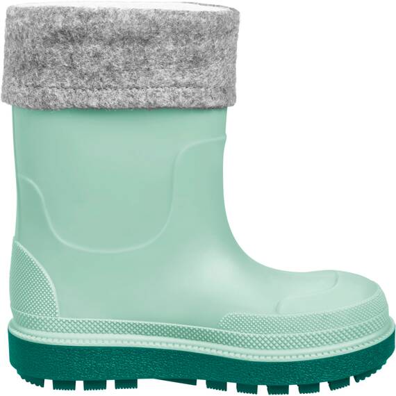 Playshoes Regenstiefel mit Futter (Herausnehmbar) Unisex Kinder Gummistiefel, Grün Socke, 23 EU