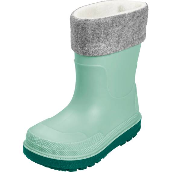 Playshoes Regenstiefel mit Futter (Herausnehmbar) Unisex Kinder Gummistiefel, Grün Socke, 34 EU