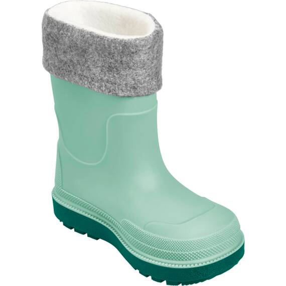 Playshoes Regenstiefel mit Futter (Herausnehmbar) Unisex Kinder Gummistiefel, Grün Socke, 31 EU