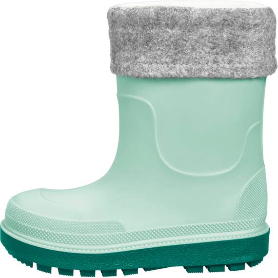 Playshoes Regenstiefel mit Futter (Herausnehmbar) Unisex Kinder Gummistiefel, Grün Socke, 34 EU