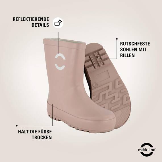 Mikk-line Gummistiefel Kinder 21 | Adobe Rose Regenstiefel Kinder Gefüttert | Gefütterte Gummistiefel Kinder | Wasserdichte Gummistiefel | Regenschuhe & Kinderstiefel