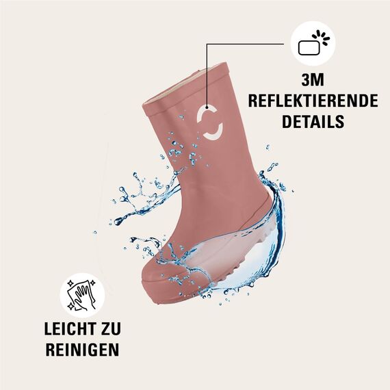 Mikk-line Gummistiefel Kinder 23 | Burlwood Regenstiefel mit Reflektierenden Details - Wasserdichte Kinderstiefel, Leicht und Rutschfest | Komfortable Allwetter Kinderstiefel