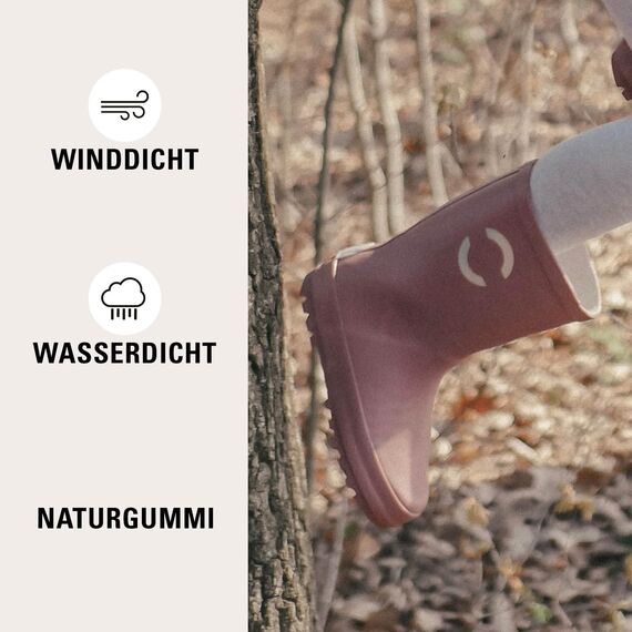 Mikk-line Gummistiefel Kinder 23 | Burlwood Regenstiefel mit Reflektierenden Details - Wasserdichte Kinderstiefel, Leicht und Rutschfest | Komfortable Allwetter Kinderstiefel