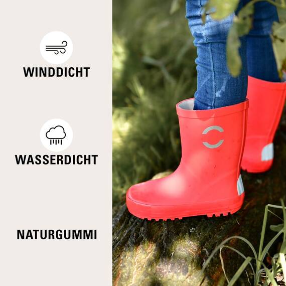 Mikk-line Gummistiefel Kinder 24 | Cayenne Regenstiefel mit Reflektierenden Details - Wasserdichte Kinderstiefel, Leicht und Rutschfest | Komfortable Allwetter Kinderstiefel