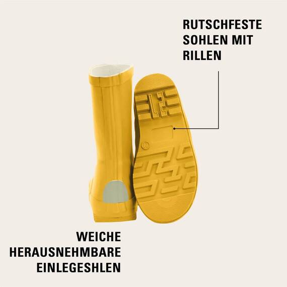 Mikk-line Gummistiefel Kinder 31 | Sunflower Regenstiefel mit Reflektierenden Details - Wasserdichte Kinderstiefel, Leicht und Rutschfest | Komfortable Allwetter Kinderstiefel