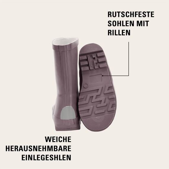 Mikk-line Gummistiefel Kinder 29 | Twilight Mauve Regenstiefel mit Reflektierenden Details - Wasserdichte Kinderstiefel, Leicht und Rutschfest | Komfortable Allwetter Kinderstiefel