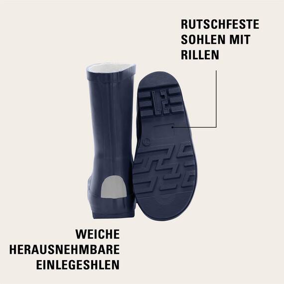 Mikk-line Gefütterte Gummistiefel für Kinder | Blue Nights Regenstiefel | Wasserdichte Kinderstiefel 34 | Regenschuhe