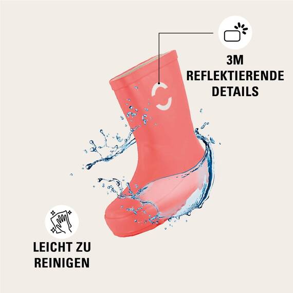 Mikk-line Gummistiefel Kinder 34 | Cayenne Regenstiefel mit Reflektierenden Details - Wasserdichte Kinderstiefel, Leicht und Rutschfest | Komfortable Allwetter Kinderstiefel